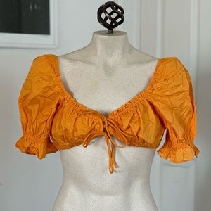 NWT H&M Golden Yellow Crop Blouse